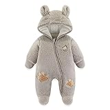Baby Schneeanzüge Winter Overall mit Kapuze Fleece Strampler Mädchen Jungen Warm Outfits- Gr. 0-3...