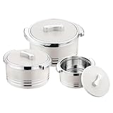 Pinnacle Isolierte Auflaufform mit Deckel, 3-teiliges Set, 3,7/2,6/1,5 qt. Hot Pot...