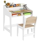 AIYAPLAY Kinderschreibtisch mit Stuhl Set Kinder Tisch Stuhl Set mit 5 Fächern Schreibtisch mit...
