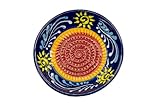 Kaladia - Keramik Reibeteller/Keramikhobel - ideal für Ingwer, Parmesan etc. - Motiv: Blau mit...