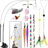 UGBO Interaktives Katzenspielzeug Hängende Türrahmen Spielmaus für Katzen Spielzeug 19 Stück...