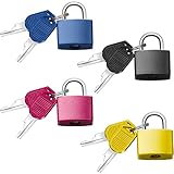 4 Stücke Kofferschloss Mini Vorhängeschloss Gepäckschlösser mit Schlüssel Bunt Luggage Locks...