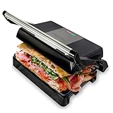 Grill Master 3-in-1 Elektrogrill: Grill, Sandwichmaker & Panini. Antihaftplatten, 180° Öffnung,...