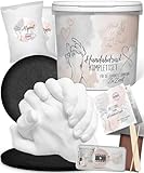 3D Handabdruck Set für Paare Made in Germany mit Sockel Gipsabdruckset Hände Jahrestag Geschenk...