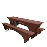 MODERNO elastische Stretch Festzeltgarnitur Hussen Bierzeltgarnitur Bierbankhusse