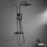 JOHO Thermostat Duschset aus Edelstahl, Wassersparend Duschsystem mit Thermostatarmatur XL...