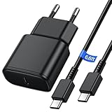 USB C Ladegerät 25W Schnellladegerät für Samsung, USB C Netzteil mit Type C ladekabel (2M) für...