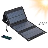 Solarpanel Faltbar, Afenau 10W Solar Ladegerät Handy, USB Anschluss Solar Panels, Wireless Mini...