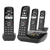 Gigaset AS690A Quattro - 4 Schnurlose DECT-Telefone mit Anrufbeantworter - gut lesbarem kontrast...