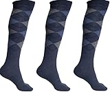 Herren Kniestrümpfe mit hohem Baumwollanteil im Argyle-Design, Golfsocken, Reiten, Sportsocken,...