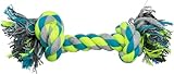 TRIXIE Spieltau für Hunde, petrol/lime/grau, 28 cm, Baumwolle/Polyester, 32652, Wurfspielzeug,...