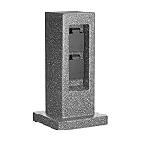 ledscom.de Garten Steckdosensäule Pock für außen, IP44, 2-Fach, anthrazit (Stein-Optik), eckig,...