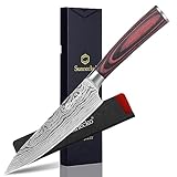 Sunnecko 14cm Küchenmesser Kochmesser Profi Messer - Klein Küchenmesser Edelstahl Fleischmesser...