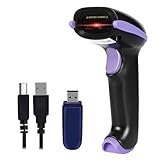 WoneNice Barcode-Scanner, kabellos, 2-in-1 (2,4 GHz kabellos + USB 2.0 kabelgebunden),...