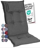 gardisun Gartenstuhlauflagen Hochlehner mit Kopfteil I Extra Dicke Sitzauflagen I Made in Europe I...