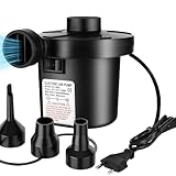 Herbst Elektrische Luftpumpe, 2 in 1 Luftpumpe Elektrisch mit 3 Düsen, Aufblasbar und Ablassen für...