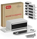 LouMaxx Magnetschnäpper stark - Haltekraft 4kg - 10er Set in weiß – Türmagnet -...