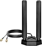 Nelawya Tri Band WiFi 6E Antenne 8dBi 2.4GHz 5.8GHz 6GHz WLAN Antenne mit Magnetfuß RP-SMA Stecker...