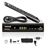 PremiumX Satelliten-Receiver HD 521 FTA Digital SAT TV-Receiver DVB-S2 FullHD HDMI SCART 2X USB...