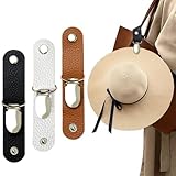 JEYORZY 3er Set Reise Hut Clips aus PU Leder für Taschen, multifunktionaler Huthalter, Sonnenhut...