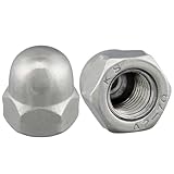 Hutmutter hohe Form nach DIN 1587 rostfreier Edelstahl A2 V2A Sechskant-Hutmuttern (25 Stück, M8)