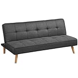 VASAGLE Schlafsofa, Schlafcouch, Bettsofa, Bezug aus Baumwoll-Leinen-Mischgewebe, Holzbeine, 175 x...