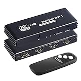HDMI-kompatibler Switcher/Splitter Plug-and-Play Umschalter mit IR-Fernbedienung, unterstützt...