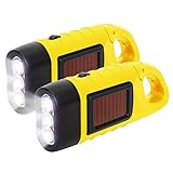 Lixada Taschenlampe Handlampe Handkurbel Solarbetriebene Wiederaufladbare LED Notfall Dynamo...