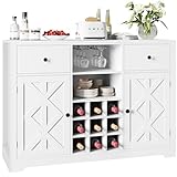 FirFurd Küchenschrank weiß 120cm Sideboard für Esszimmer, Küche Buffetschrank Küchenkommode mit...