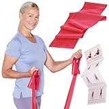 TheraBand 2,50m im PE Beutel mit Anleitung rot | Fitnessband | Gymnastikband | Stretchband für...