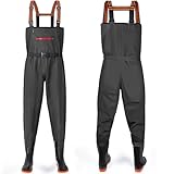 YOOHBERRYS Wathose Herren Damen, Angelhose für Erwachsene mit Stiefel, Atmungsaktive Wasserdicht...