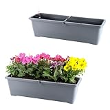 GarPet 2X Blumenkasten mit Wasserspeicher Blumenkasten Fensterbank Pflanzkasten Outdoor...