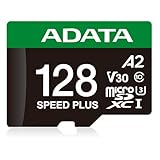 ADATA 128 GB Speed Plus MicroSDXC UHS-I U3 Class 10 Speicherkarte mit Adapter, Schwarz mit Grün