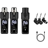 Entgoinggo Digitales Audio-Transmitter-Empfänger-Set, 2,4 GHz kabelloses XLR-Mikrofonsystem,...