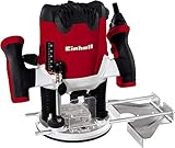 Einhell Oberfräse TE-RO 1255 E (1200 W, Spannzange Ø 6 und 8 mm, 55 mm Hubhöhe, elektronische...