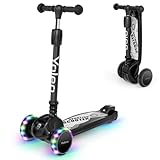 YOLEO Kinderoller Kinderscooter Dreiradscooter mit PU Räder, Reaktionsschnelle Bremsen, 4...