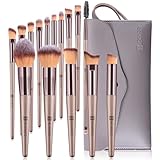HEYMKGO Pinselset Makeup, Professionelle Make Up Pinsel Set 15-teilig mit Tasche, Champagner Gold...
