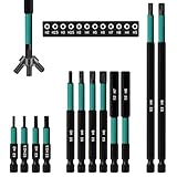 Hakkin 9 Stück H3 Hex Bits Set Lang 25+50+90+150 mm Sechskant Schraubendreher 1/4' S2 Bitsatz für...