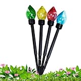 Solar-Weihnachtsbeleuchtung – Solar-Weihnachtsdekoration | Bonbonfarben, Wegelichter, für Rasen,...