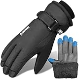 ARFNKIM Skihandschuhe mit Fleecefutter, -20°F Winterhandschuhe Wasserdicht Winddicht Touchscreen...
