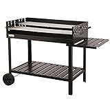 tepro Holzkohlegrill Grillwagen Atlanta, Outdoor BBQ mit Rädern, Höhenverstellbar ca. 77 - 88 cm,...