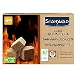 STARWAX - Anzündwürfel XXL - Brenndauer bis 10 min - Schnelle, saubere und geruchsfreie Zündung -...