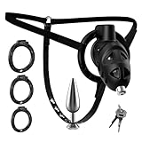 Peniskäfig Chastity Cage Sexspielzeug mit Analplug für Männer, Keuschheitskäfig Herren Gürtel...