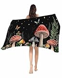 Mikrofaser Strandtuch Pilze Schmetterlinge Pflanze Sterne Schwarz Strandtücher Weich Männer...