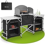 Juskys Campingküche faltbar mit Tragetasche - Outdoor Camping Küche Campingschrank klappbar -...