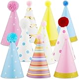 PixiPy Kindergeburtstags-Partyhüte – 10 Stück – farbenfrohe Feier-Kopfbedeckungen für eine...