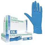 SF Nitrilhandschuhe XXL Blau – 90 Stück Einweghandschuhe, Einmalhandschuhe, Medizinische...
