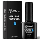 Gelike ec Nagelkleber Für Kunstnägel,6 in 1Clear Extra Stark Nail Glue Für Press On Nail Glue Gel...