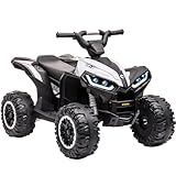 12V Kinderquad Elektroauto für Kinder Mit LED Und Musik, 2 Geschwindigkeiten, Hupe, Kinderfahrzeug...