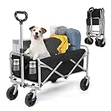 Bonnlo Bollerwagen Faltbar, 100 kg Tragkraft, 600D Oxford-Stoff, Handwagen, Transportwagen Klappbar,...